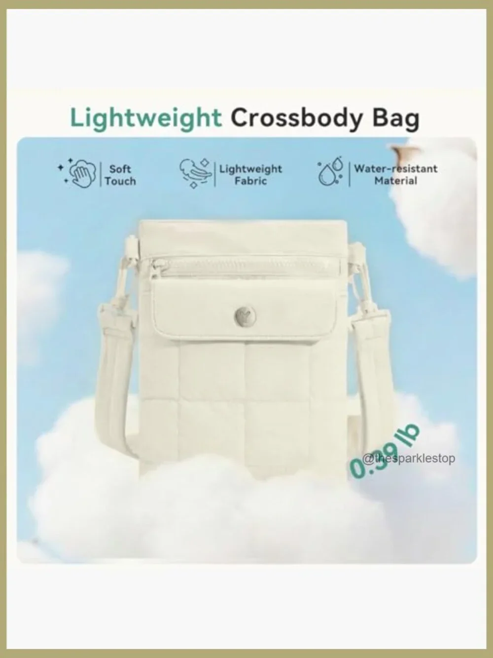 Lightweight Nylon Crossbody Bag with Multi Pockets for Travel